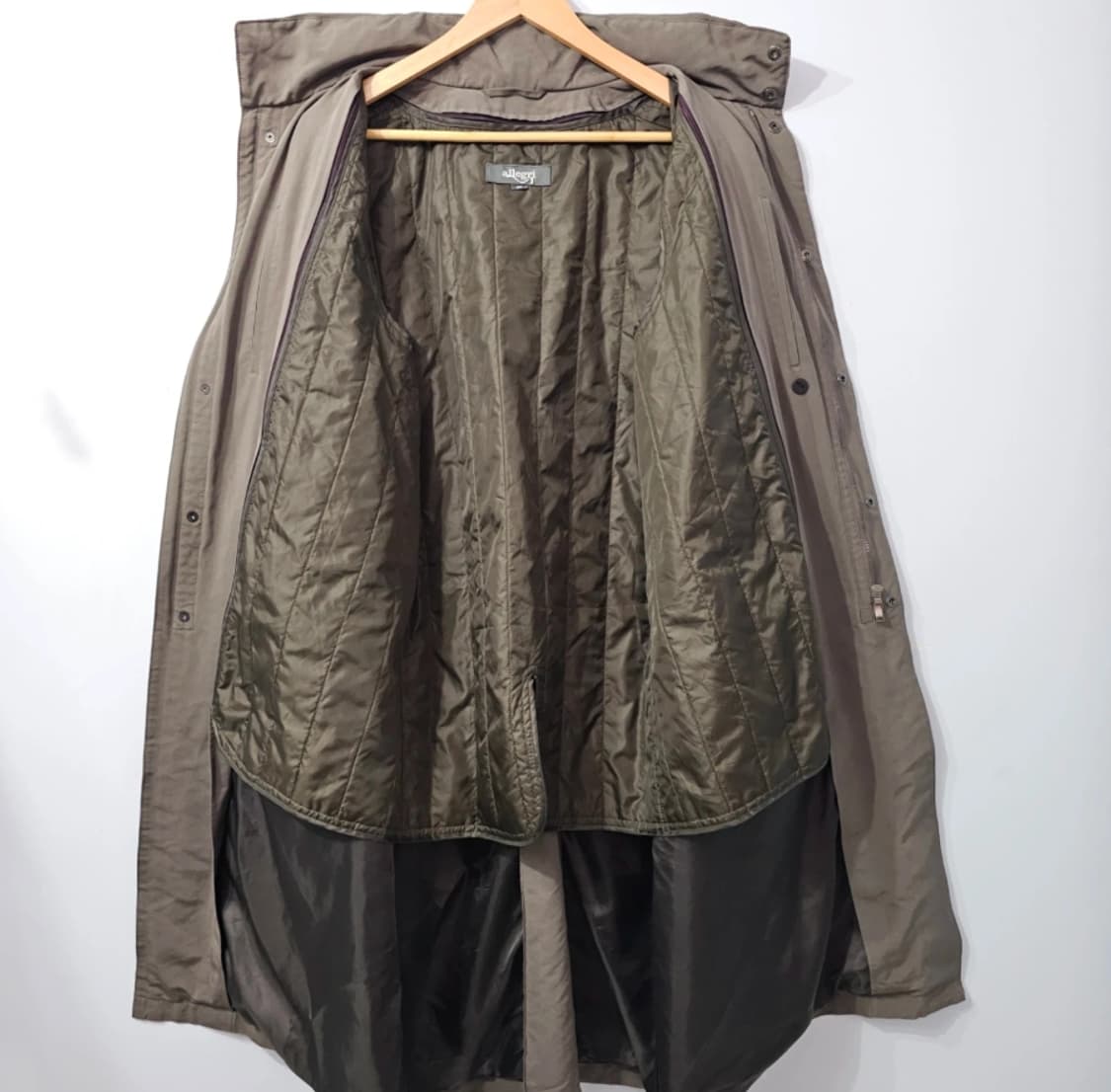 알레그리 남성 롱 코트 카키 95 상품이미지8