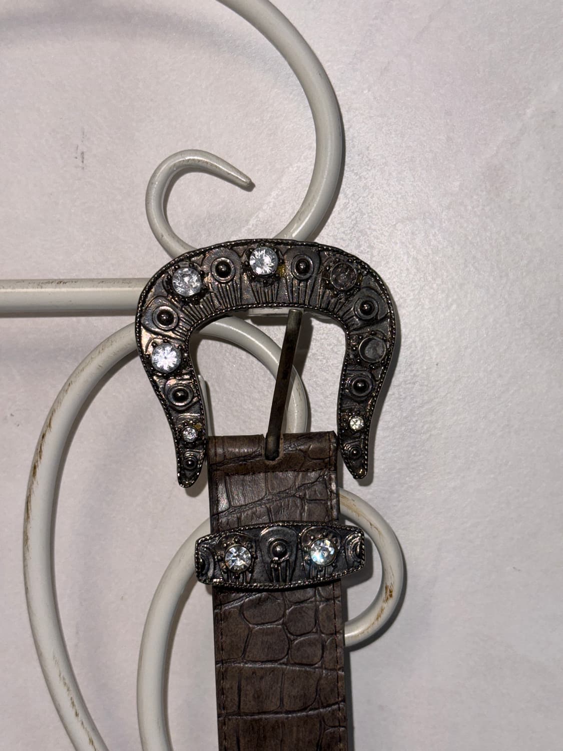 Brown python oriental punching stud belt 상품이미지7