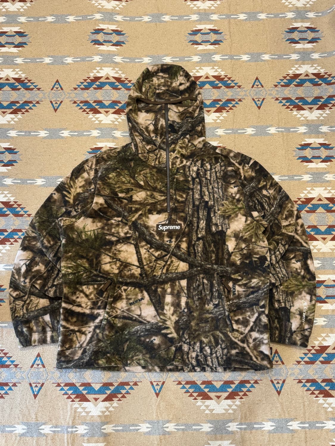 [L] 슈프림 폴라텍 페이스 마스크 하프집 후드 트루팀버 코다 카모 상품이미지2