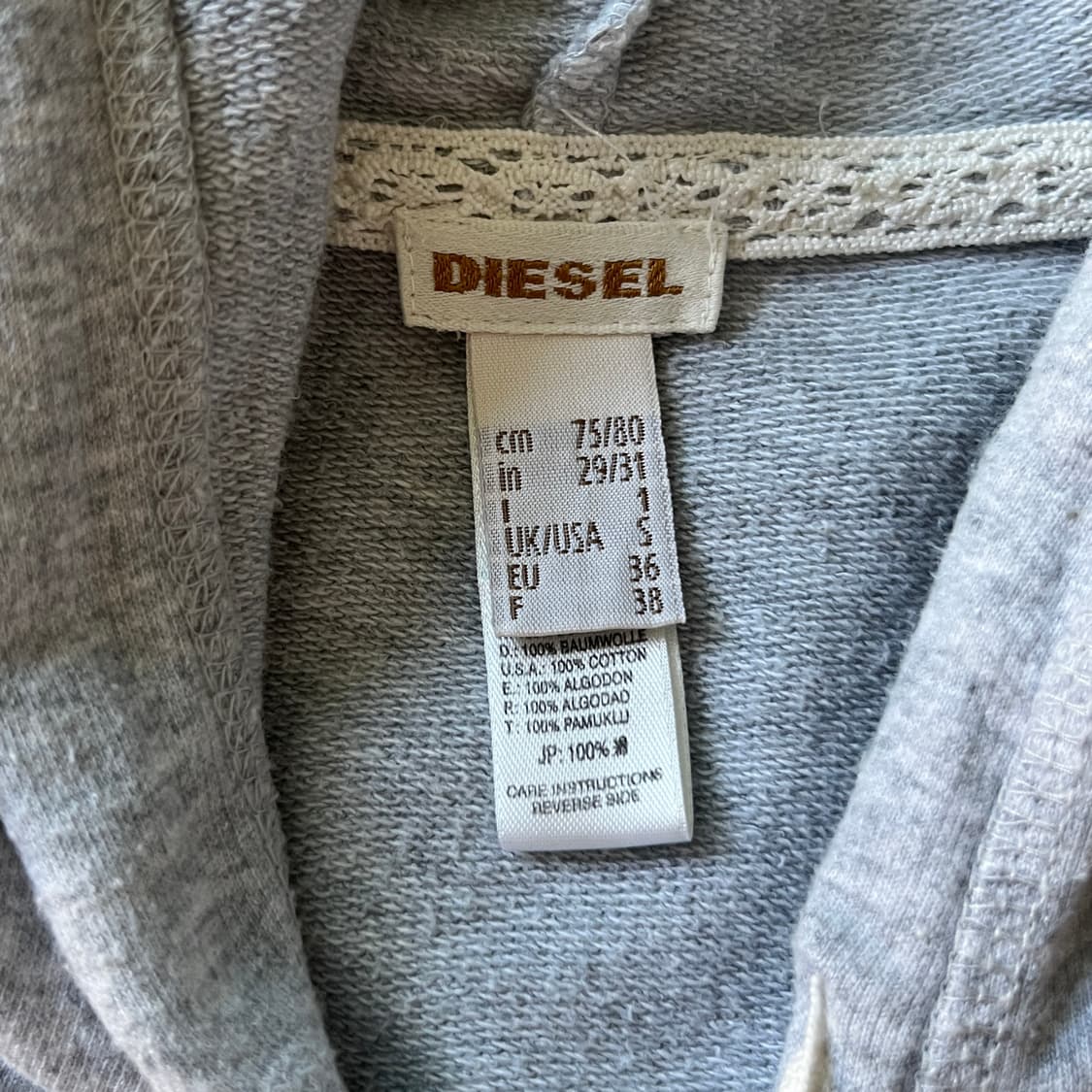 DIESEL lace point hood zip-up 상품이미지10