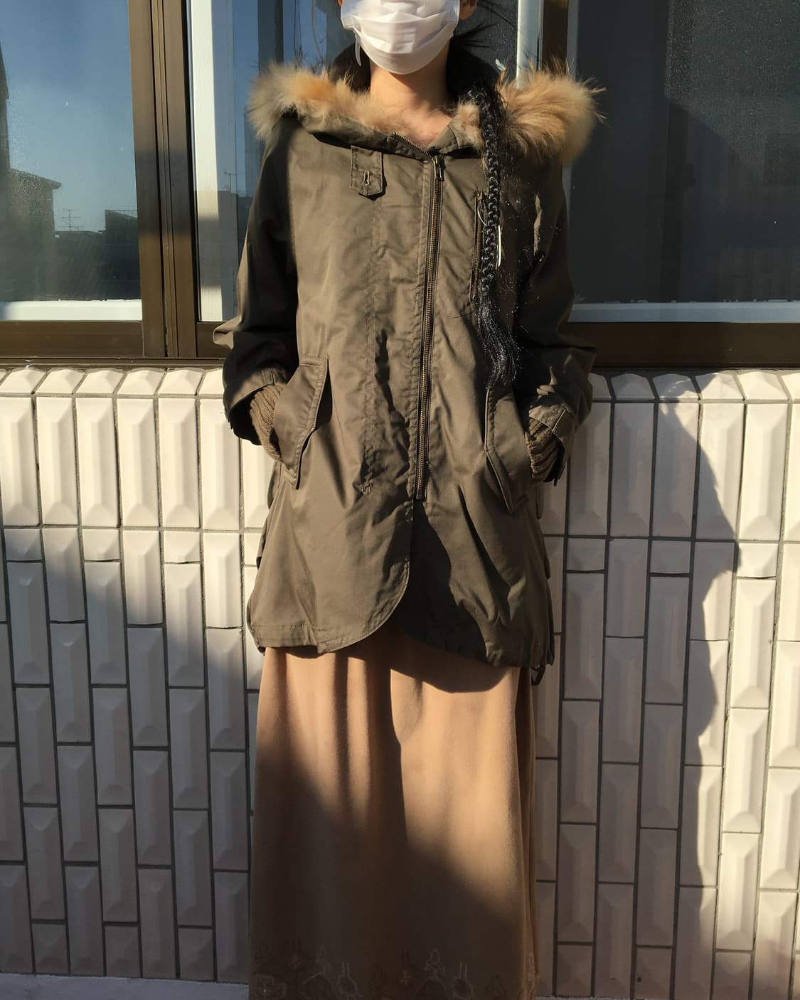 Fake fur hood filed jacket 상품이미지1