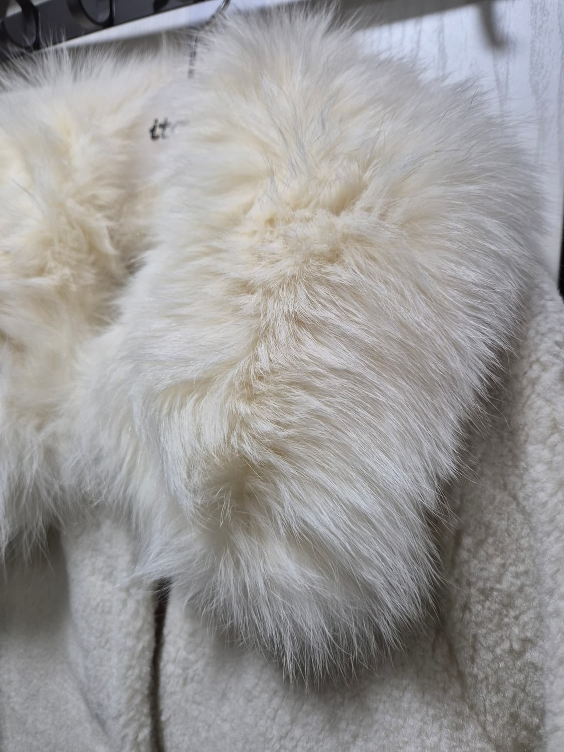 (새상품)itov 아이토브 퍼 카라 코트 아이보리 상품이미지5