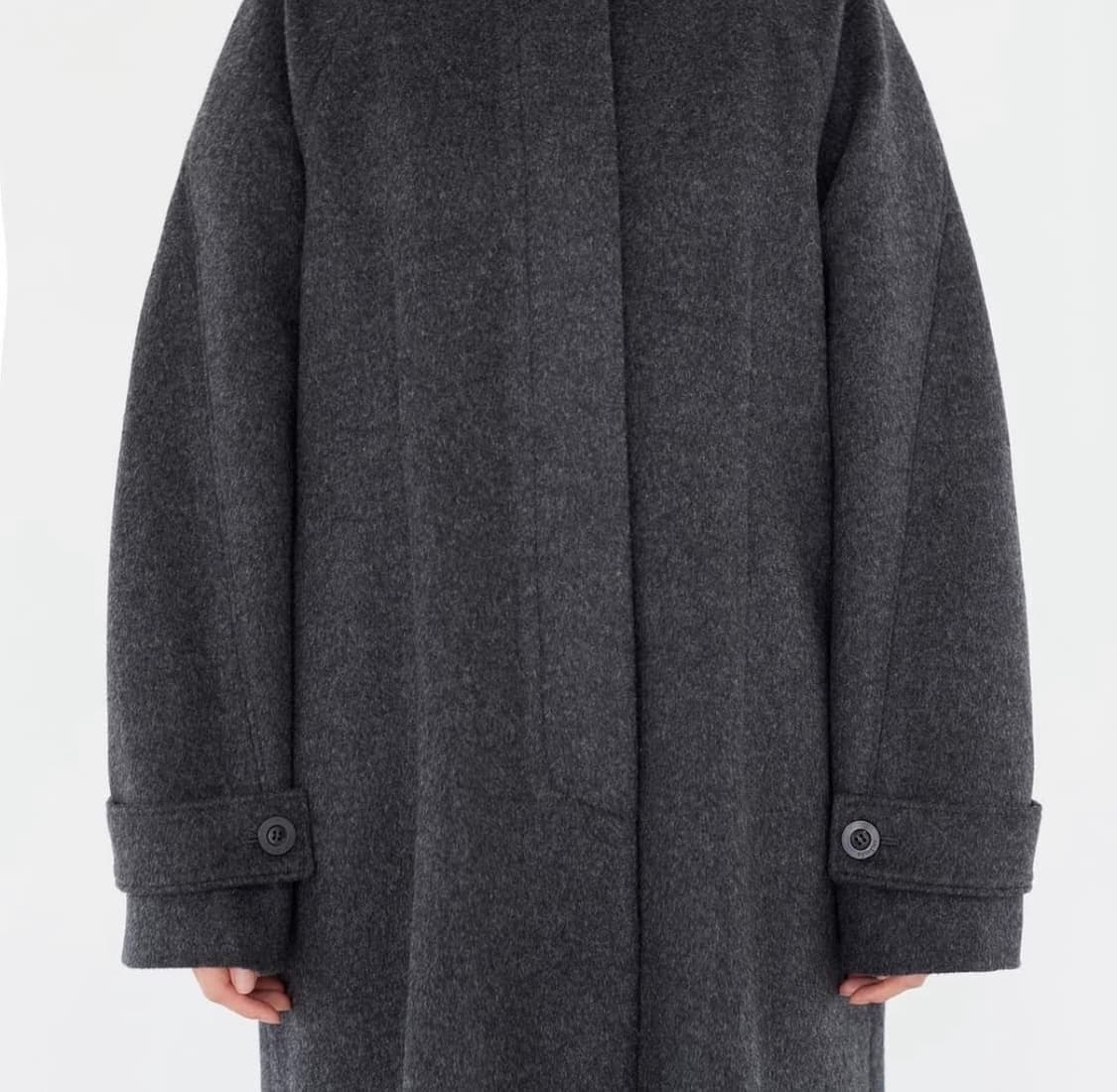 에핑글러 하이넥 오발 코트 차콜 상품이미지5