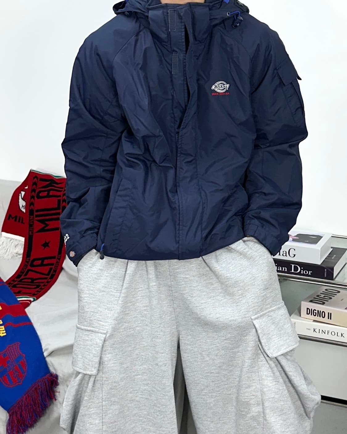 디키즈 스몰로고 네이비 바람막이 M 상품이미지1