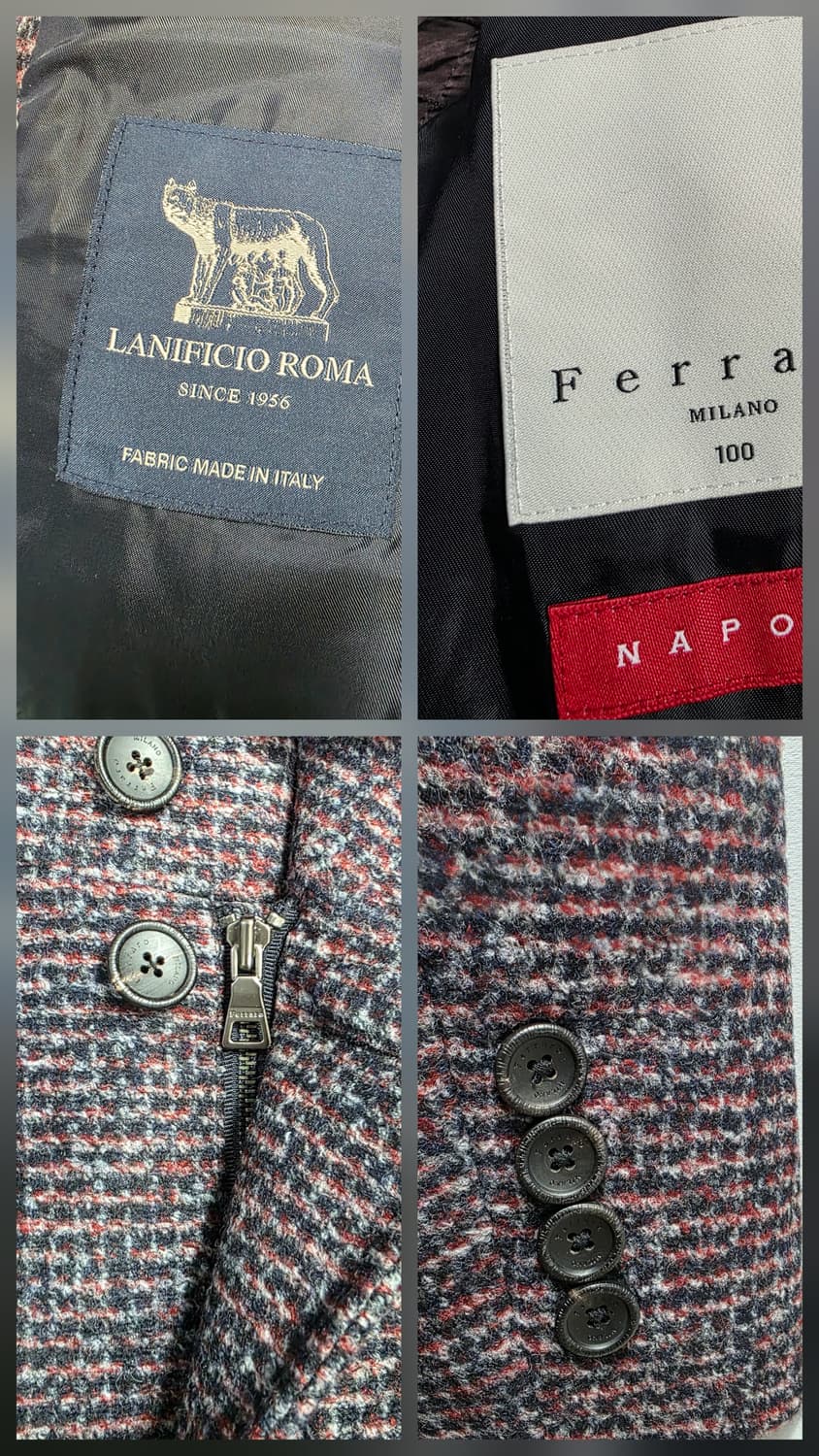 0754 Ferraro Milano(페라로 밀라노) 멀티체크 방모코트 상품이미지8