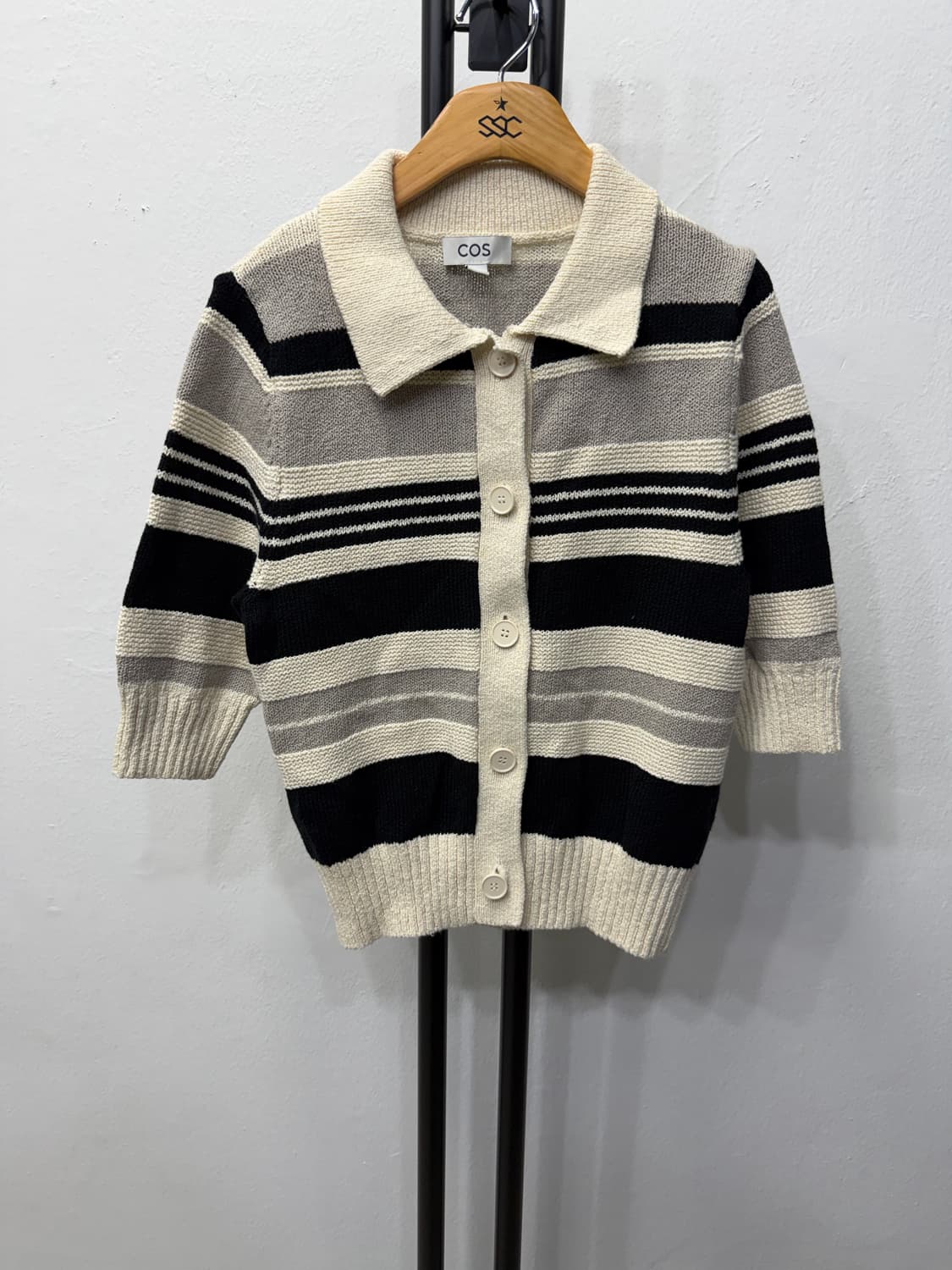 정품) COS 코스 스트라이프 니트 가디건 XS 상품이미지1