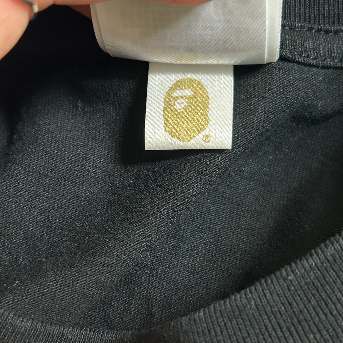 BAPE 베이프 퍼스트 카모 컬리지 반팔 티셔츠 블랙 그린 L 상품이미지9
