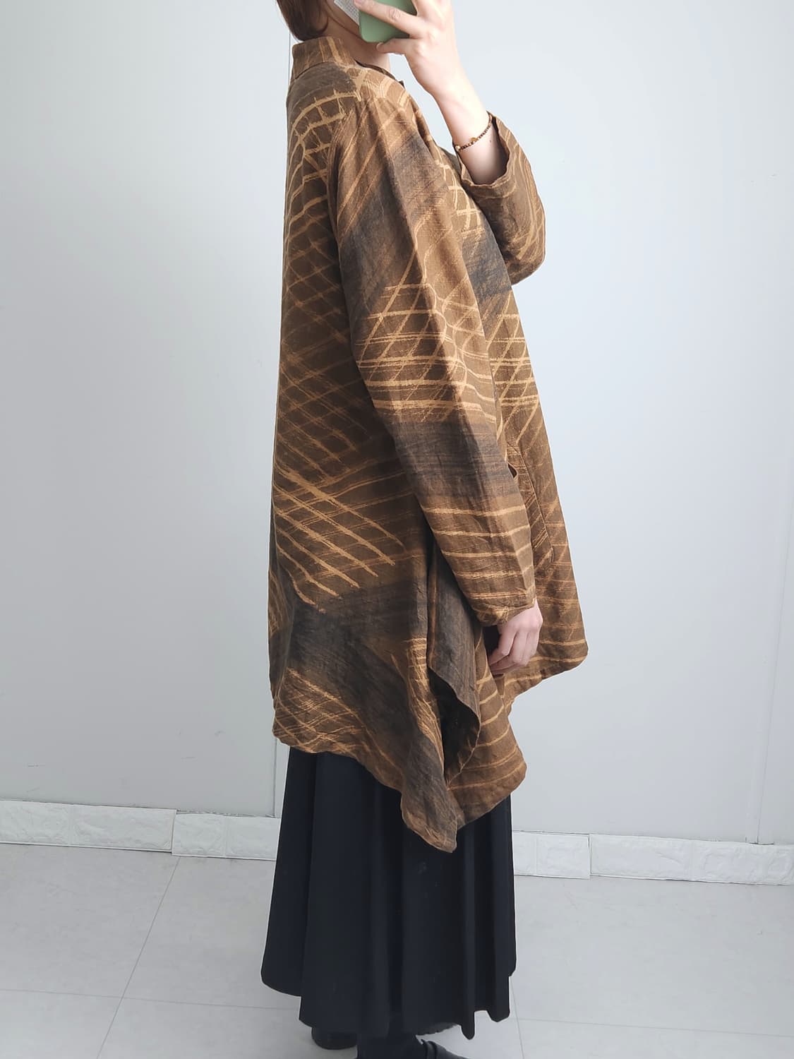 언발 패턴 롱 블라우스 상품이미지3