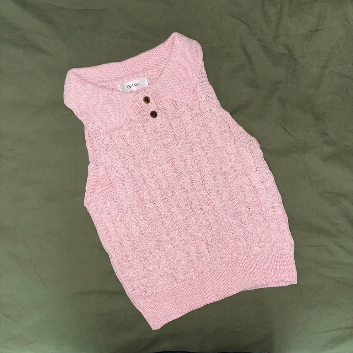 아웃엑소 카라 니트 탑 제니착용 상품이미지4