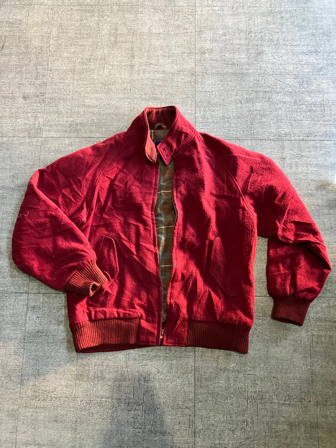 일본빈티지 Sharpman 올드스쿨아메카지 헤리티지 아방핏 봄버자켓 레드 상품이미지1