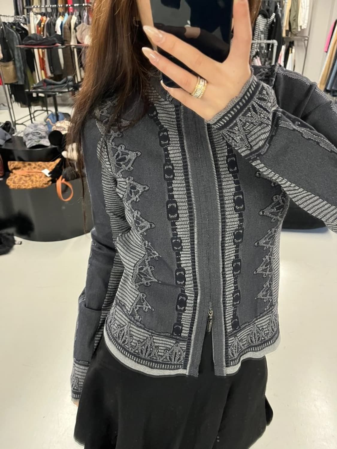 HIROKO BIS jacquard zip up jacket 상품이미지1