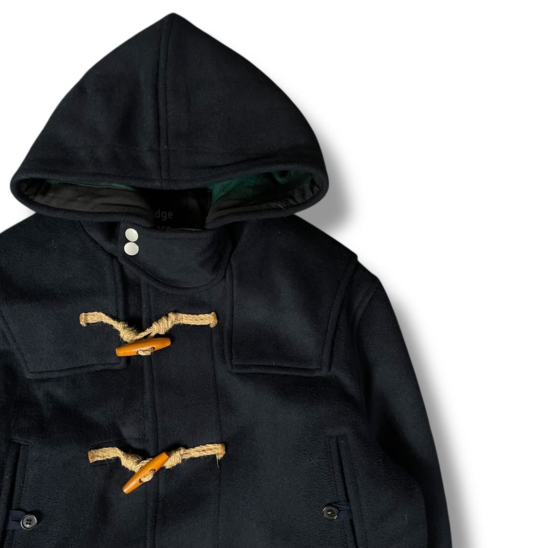 라퍼지스토어 네이비 후드 체크 더플코트 M 상품이미지3