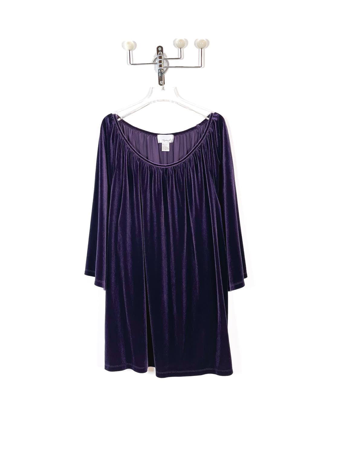 빈티지 퍼플 벨벳 블라우스 원피스 상품이미지3