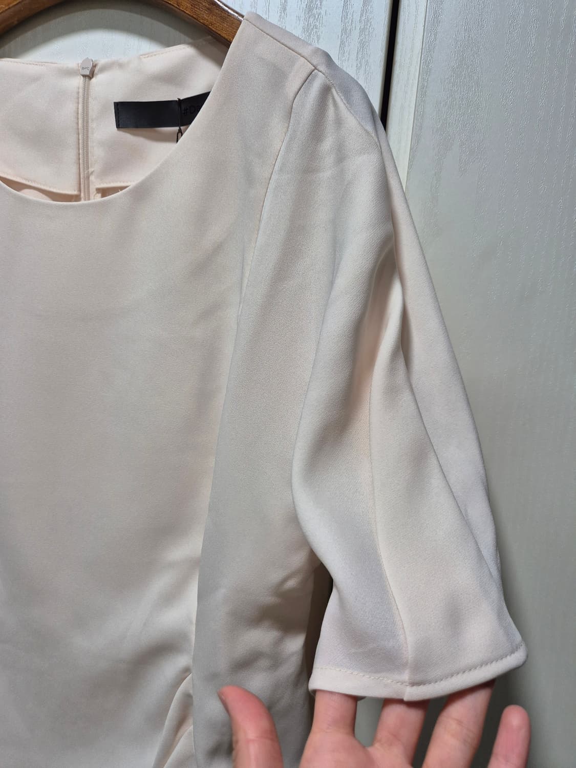 (타임세일)(새상품)Day  블라우스 페플럼 아이보리핑크 반팔 상품이미지4