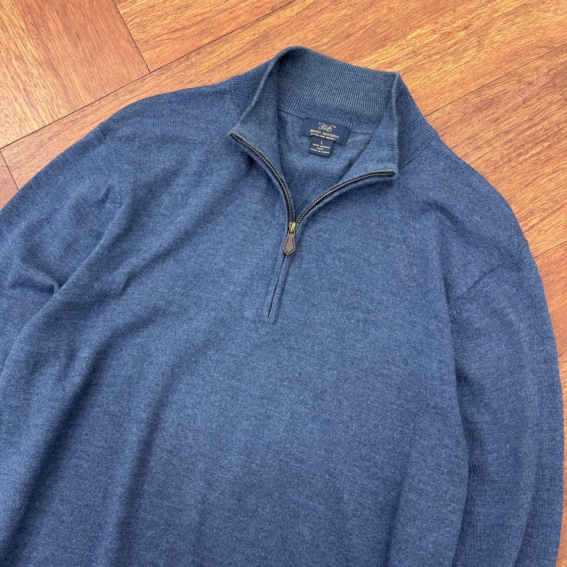 L(105) 브룩스브라더스 메리노울 반집업 니트  상품이미지3