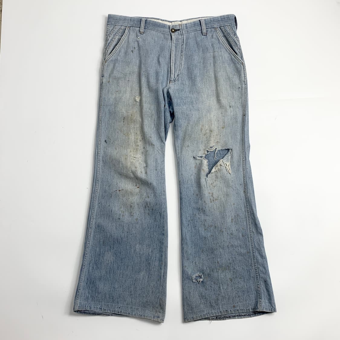 70s 리바이스 더티 워싱 와이드 플레어핏 데님 팬츠 상품이미지8