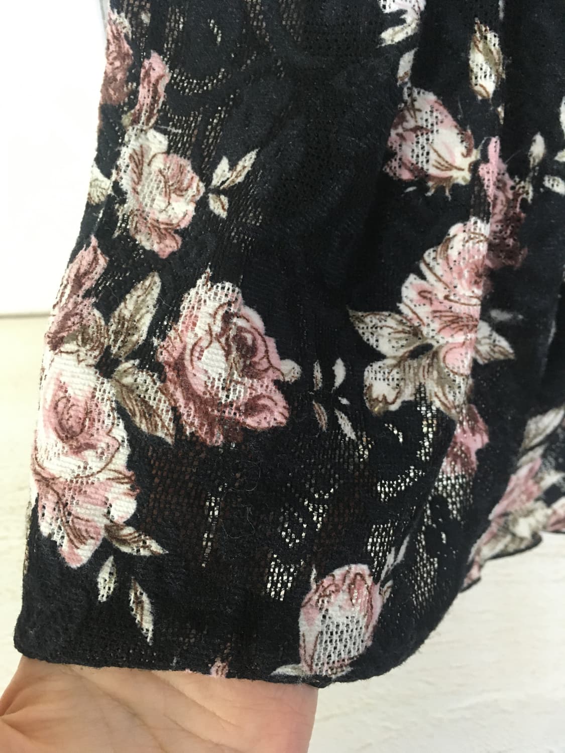 jpn vintage black rose lace frill skirt 상품이미지2