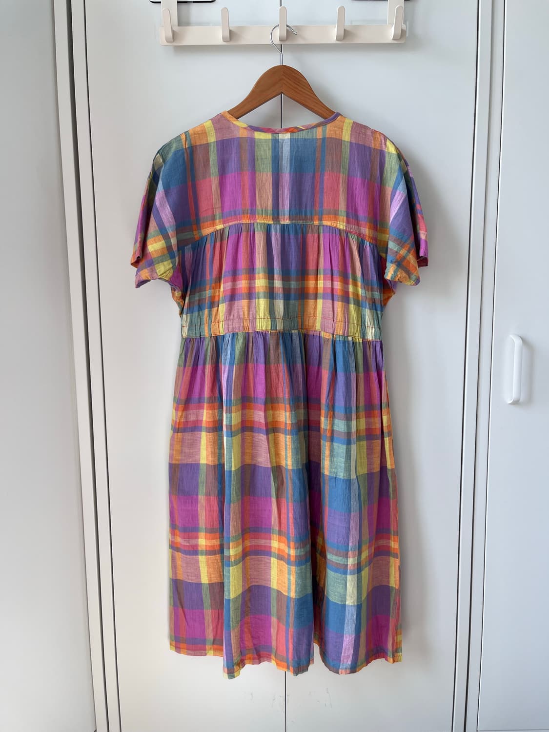 Vintage 무지개 체크 패턴 하구미 원피스 상품이미지10