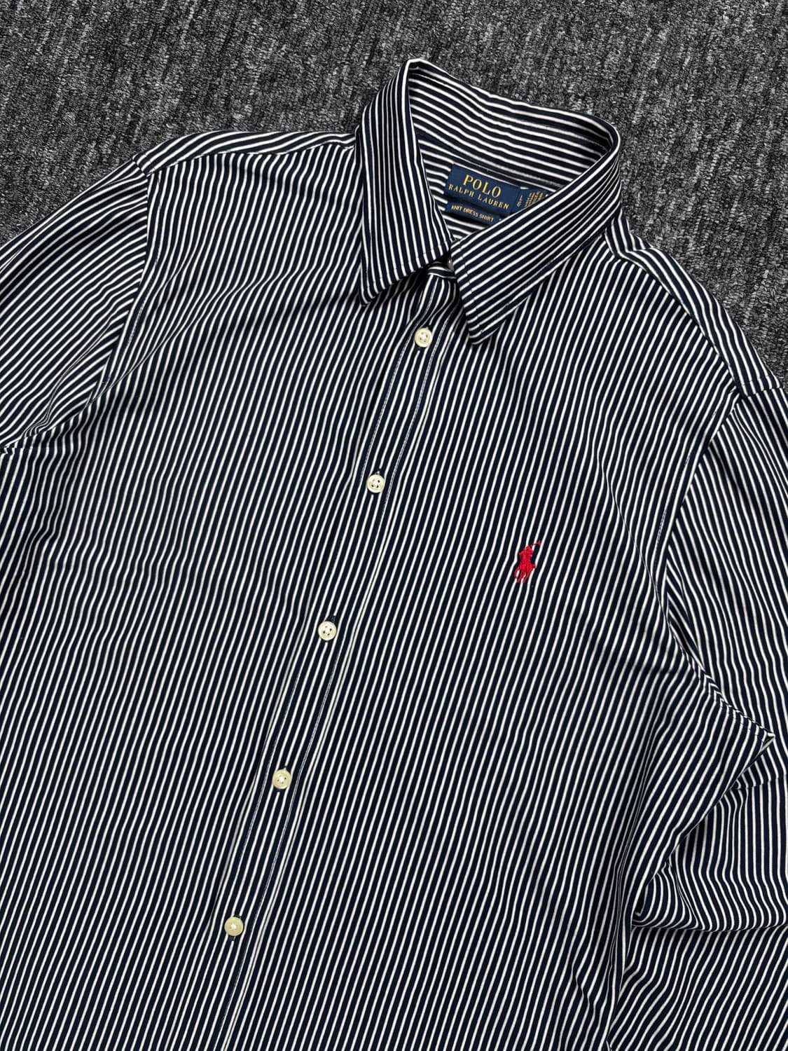 폴로 네이비 스트라이프 니트 드레스 셔츠 상품이미지4