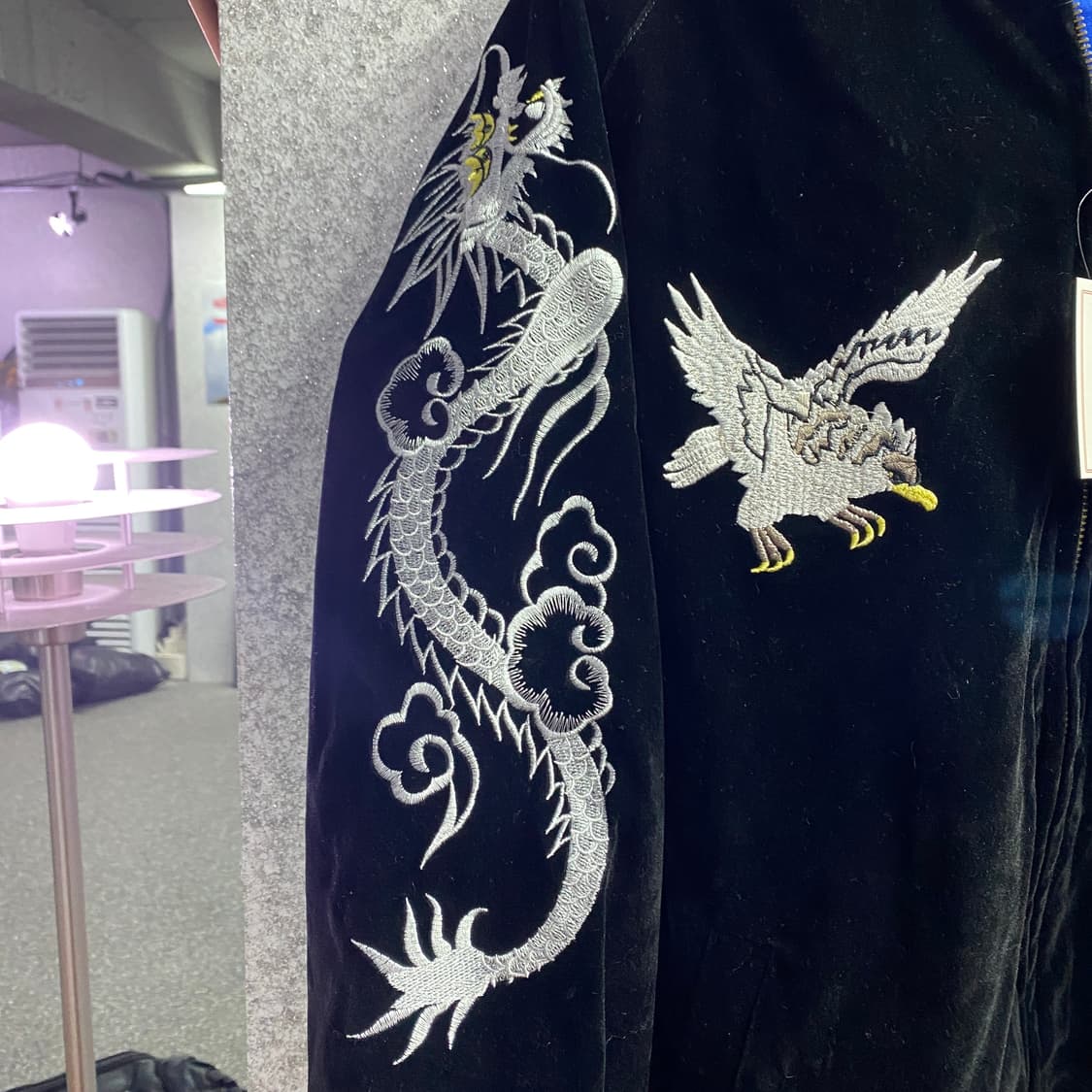 빈티지 블랙 벨벳 리버시블 스카쟌 자켓 B4010 상품이미지3