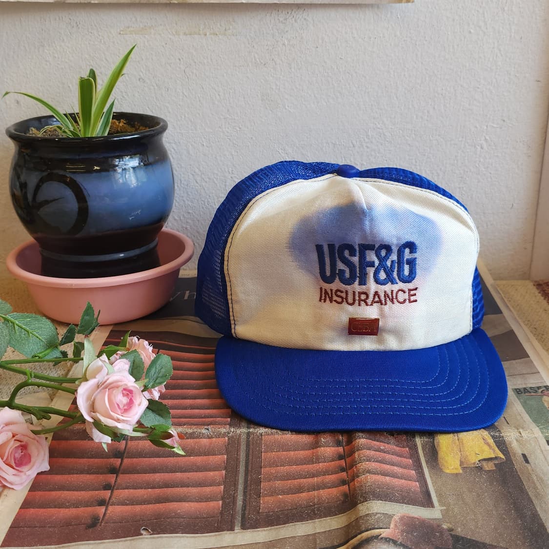 90s 빈티지 메쉬 트러커 캡 빈티지모자 미국빈티지 피싱캡 usf&g 상품이미지7
