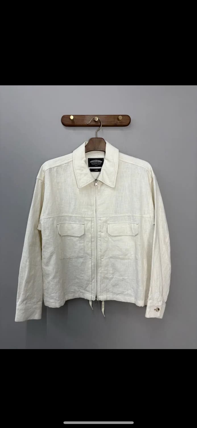 프리즘웍스 린넨 아이보리 블루종 자켓 H1855 상품이미지2