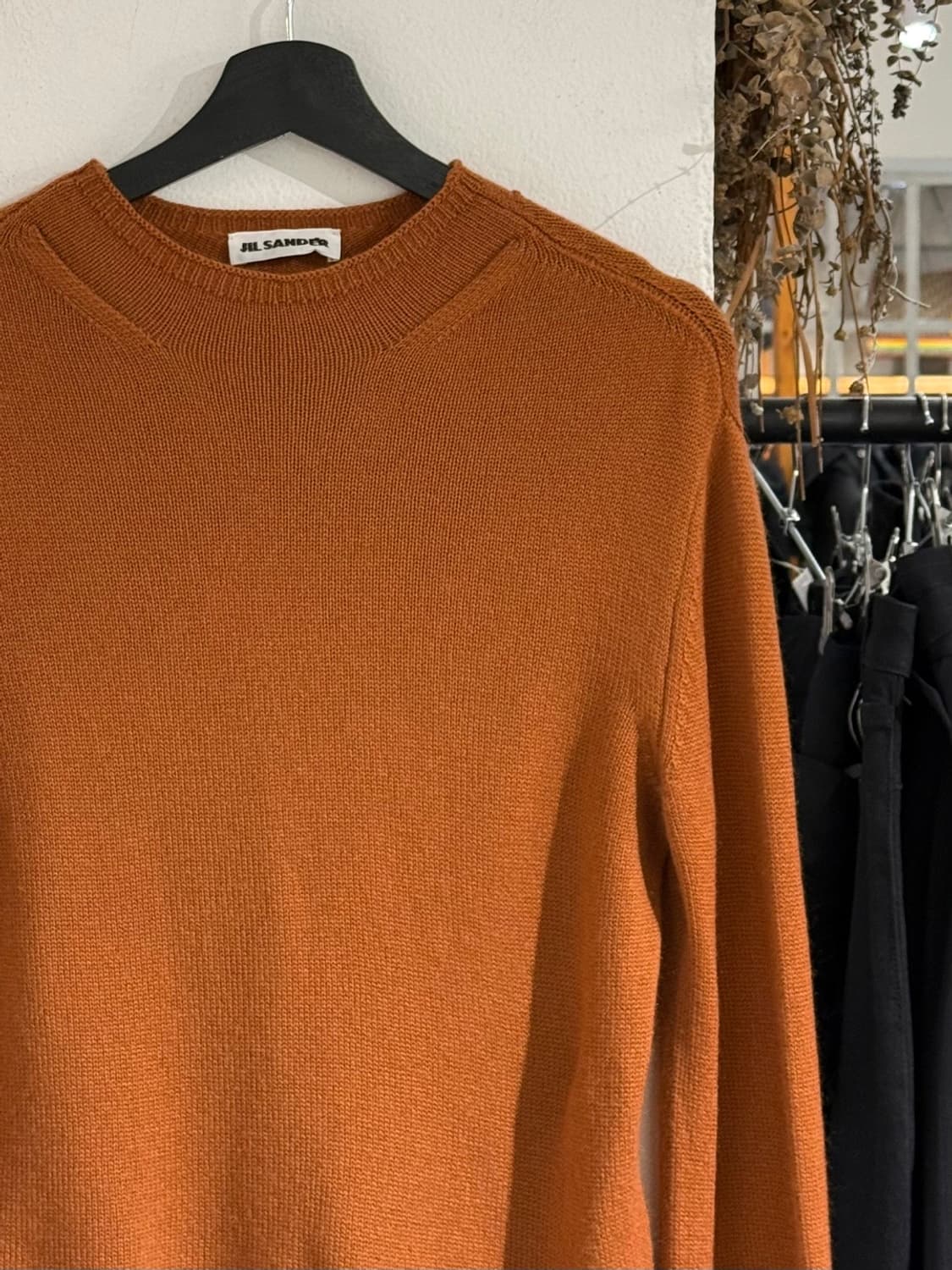 질샌더 오렌지브라운 캐시미어 혼방 라운드넥 니트 스웨터 상품이미지3