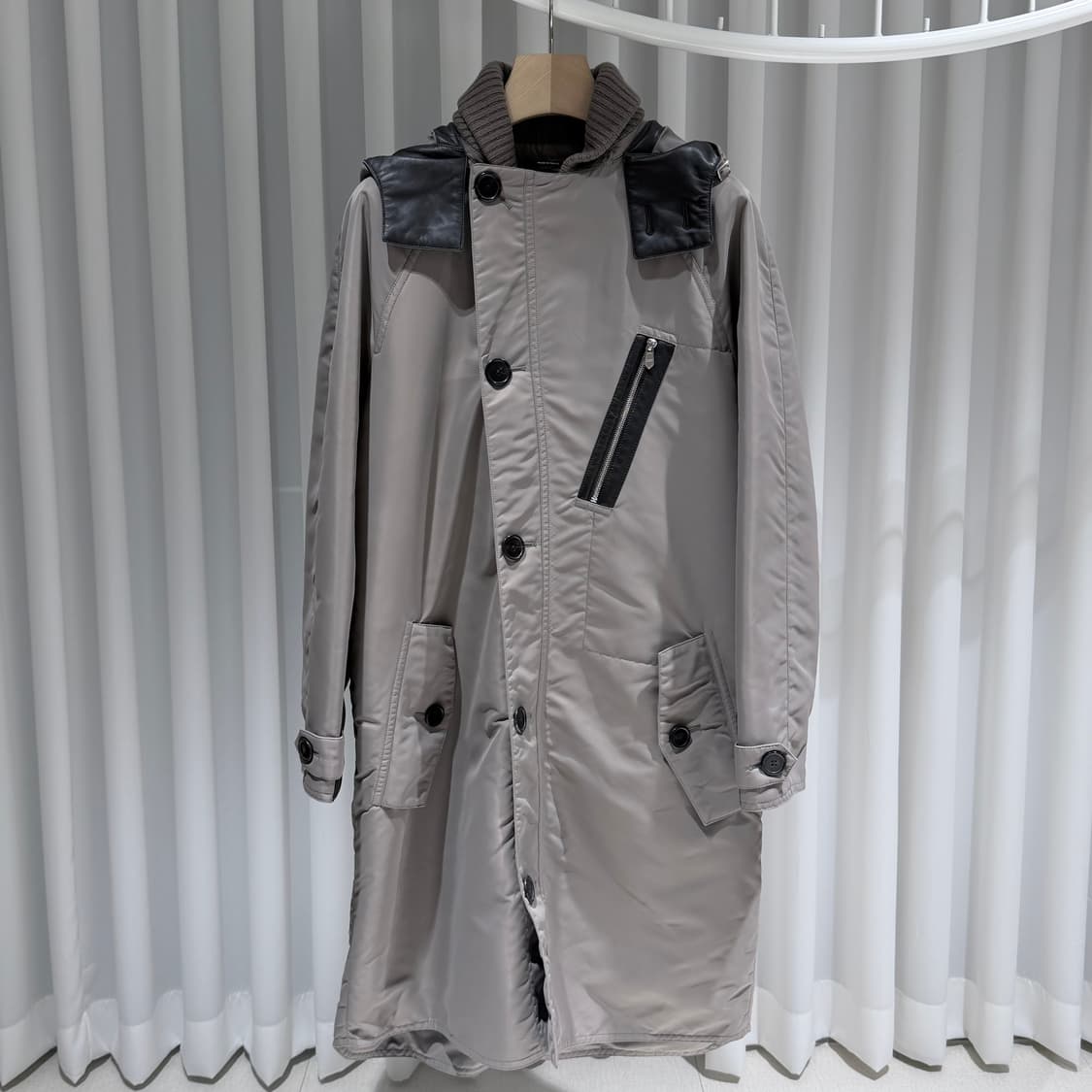 (A+/46) / 에르메스 양가죽 손목 로고 롱자켓 롱코트 상품이미지1