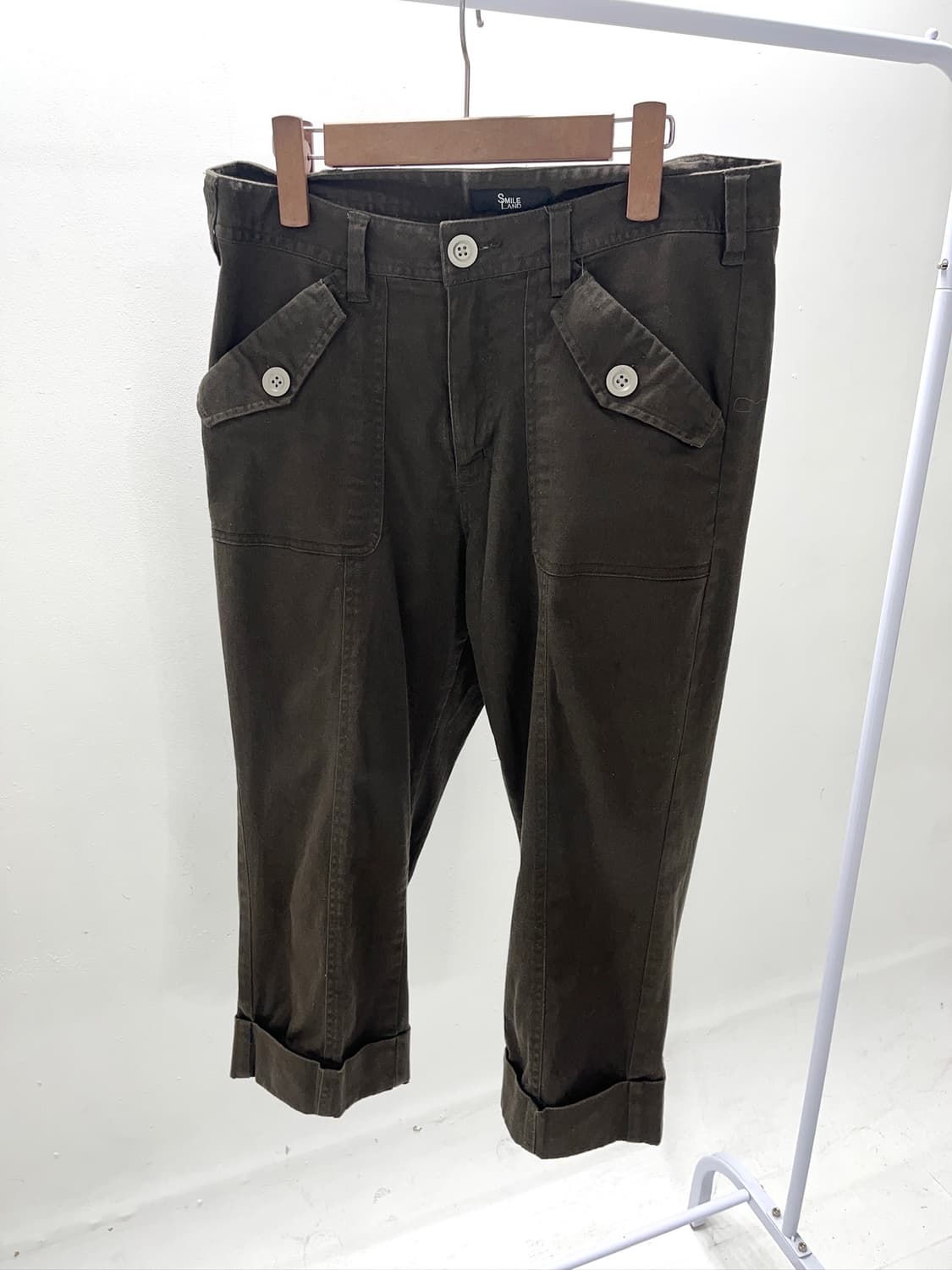 Brown Midi Button Pants 상품이미지2