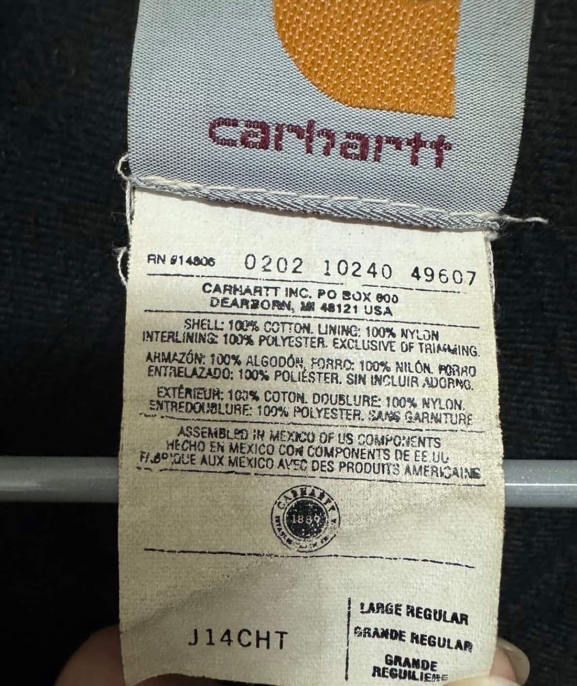 Carhartt 칼하트 J14 cht 사이즈 L 상품이미지3
