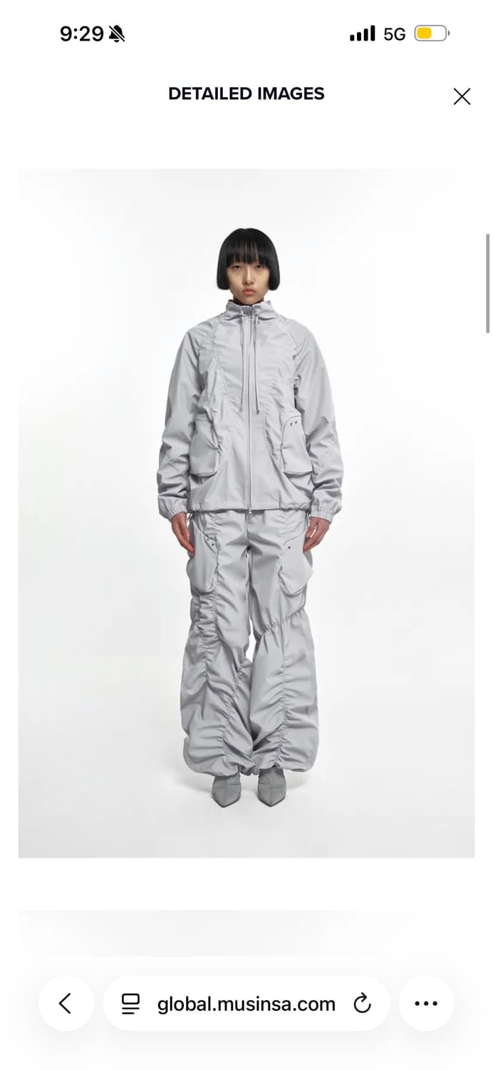 정가 21) SMOCKING CONVEX PANTS 라이트그레이 셔링팬츠 상품이미지1