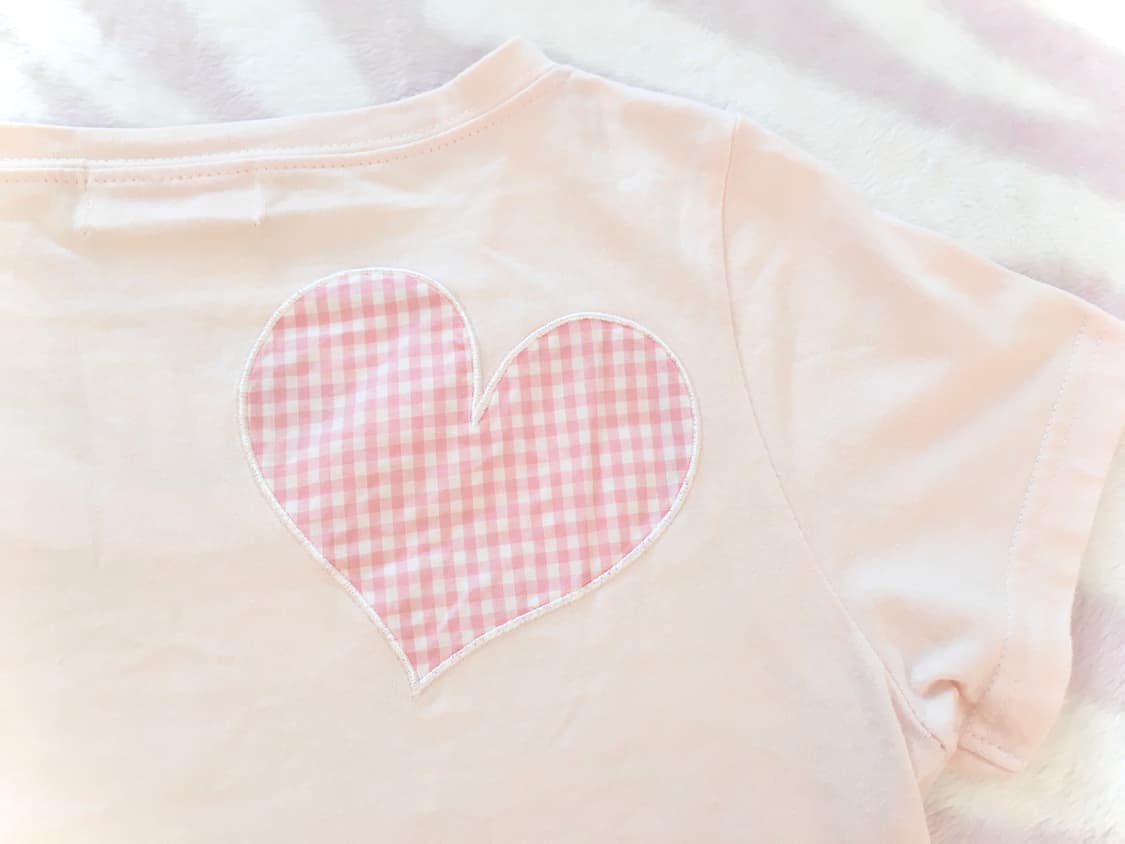 [초레어] 리즈리사 체크 하트패치 레이스 탑 반팔티셔츠 히메갸루 라떼갸루 상품이미지10