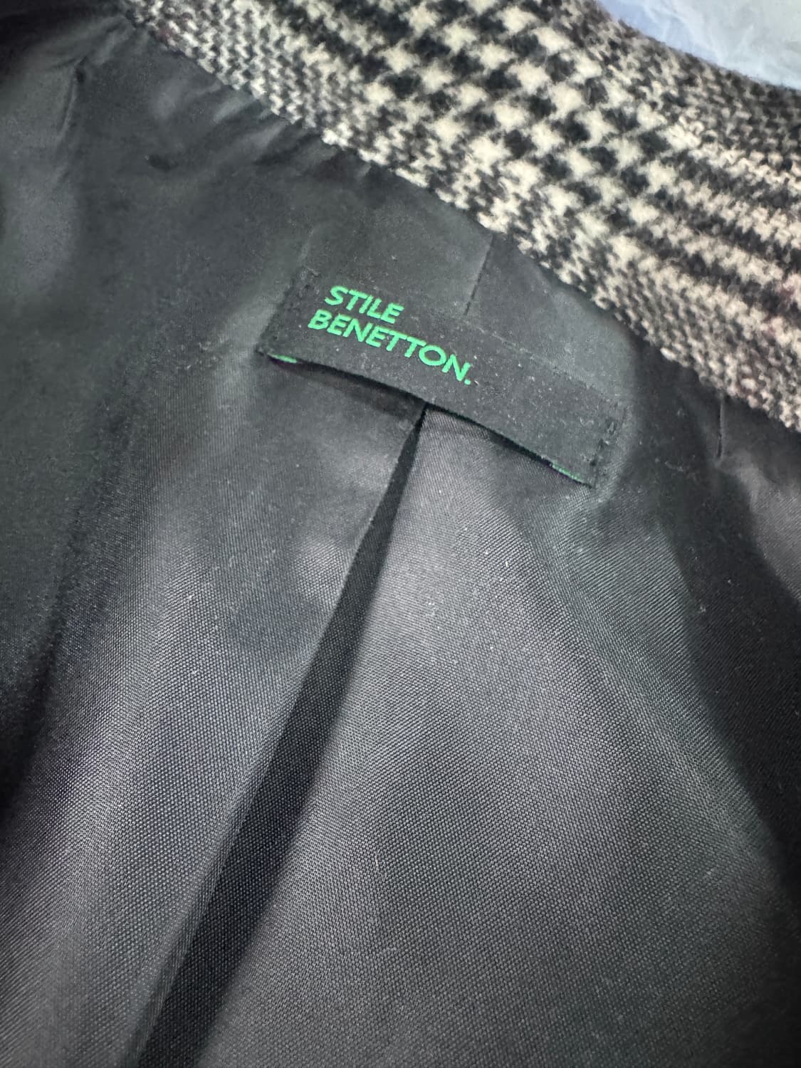 정품 여성 베네통 오버핏 빈티지 체크코트 42 상품이미지3