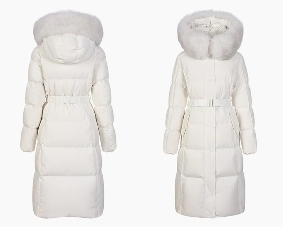 [새상품] 에고이스트 사가 폭스퍼 벨티드 구스다운 아이보리 상품이미지4