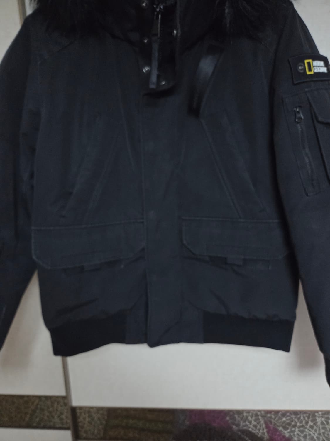 내셔널지오그래픽 블랙 덕다운 패딩 점퍼100 상품이미지3