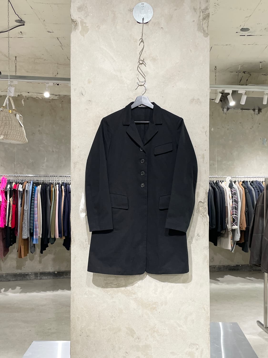 질샌더 블랙 멀티 플랩포켓 코튼 롱 자켓 상품이미지1