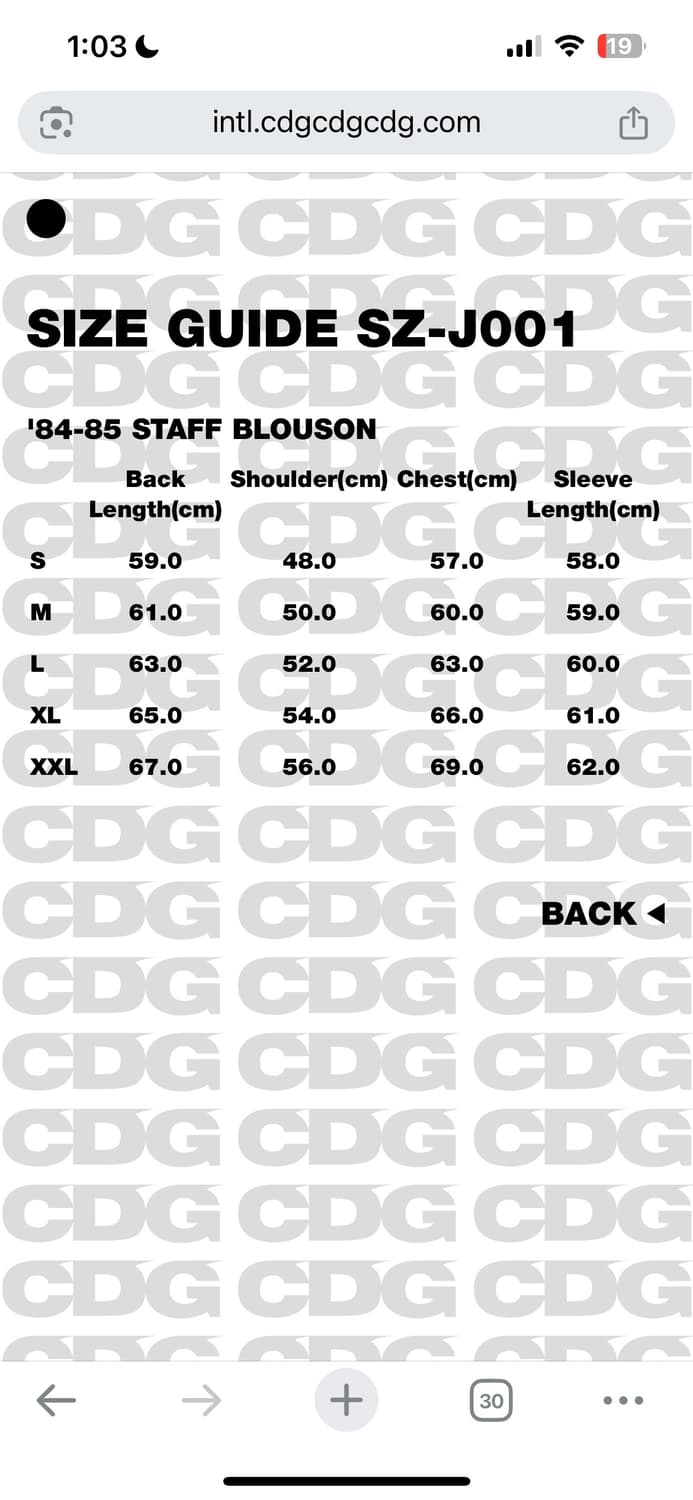 cdg 84-85 STAFF BLOUSON L 사이즈 상품이미지4