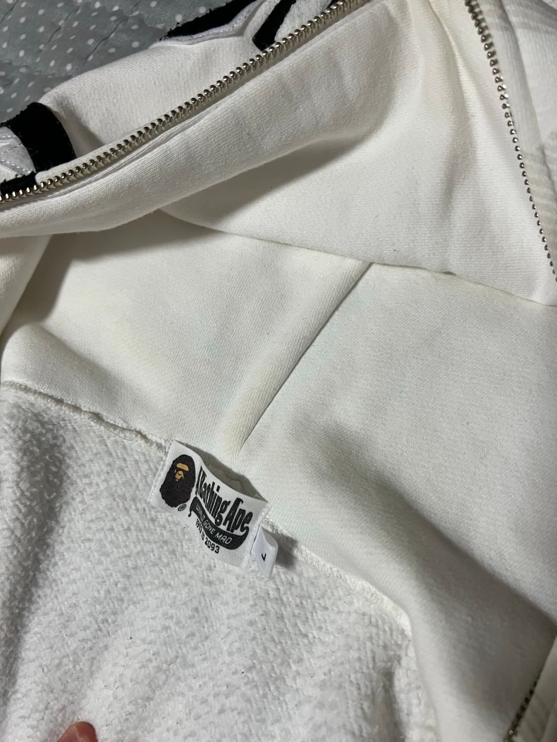 베이프 후드집업 샤크후드 화이트 L 상품이미지8