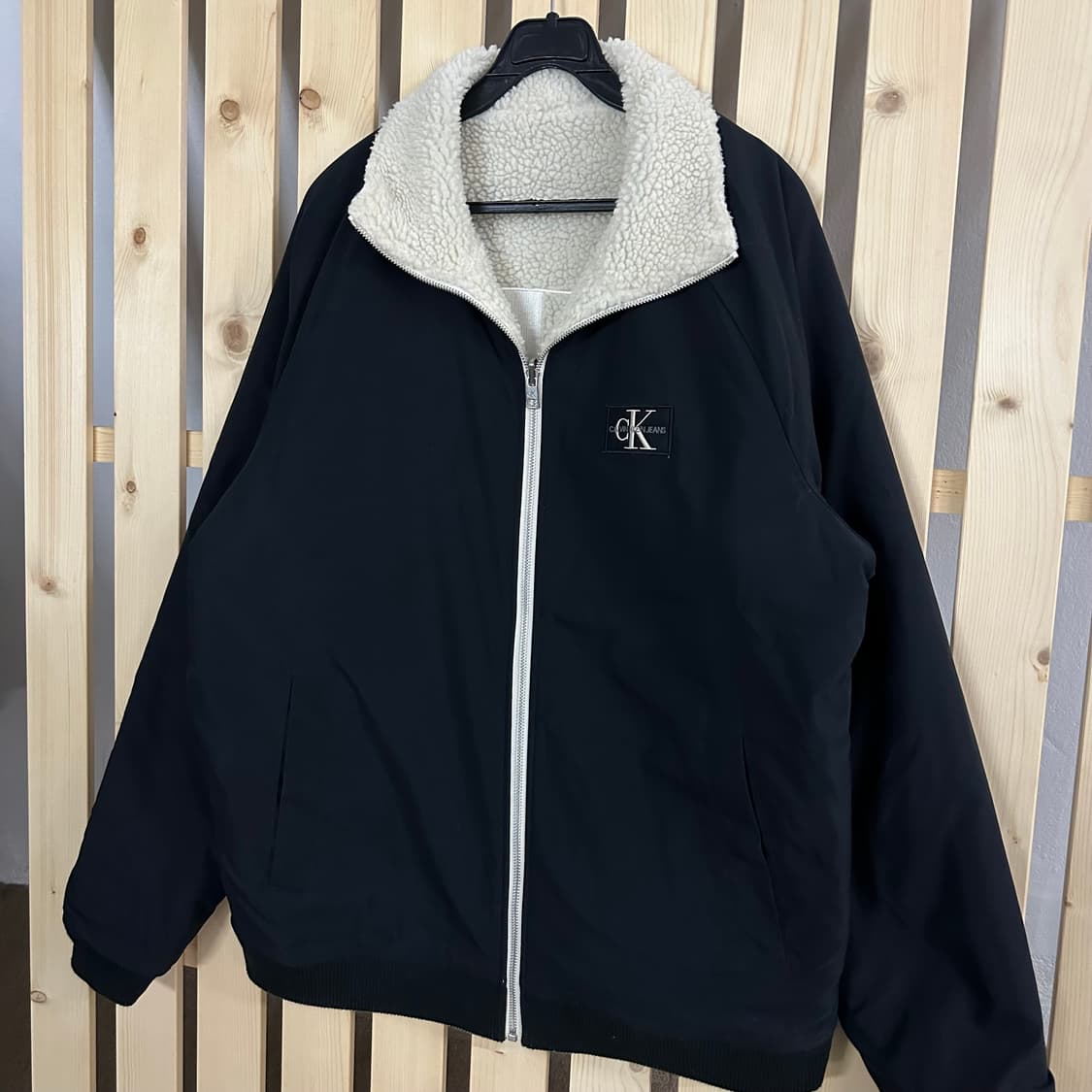 (L) 캘빈클라인 리버시블 양털 플리스 자켓 양면 상품이미지4