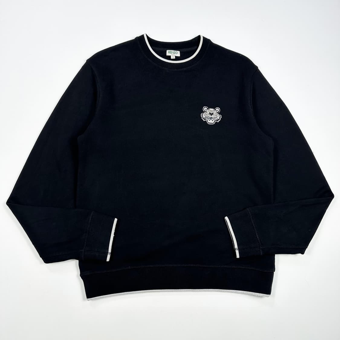 KENZO 겐조 타이거 자수 베이직 맨투맨 블랙 S 상품이미지1