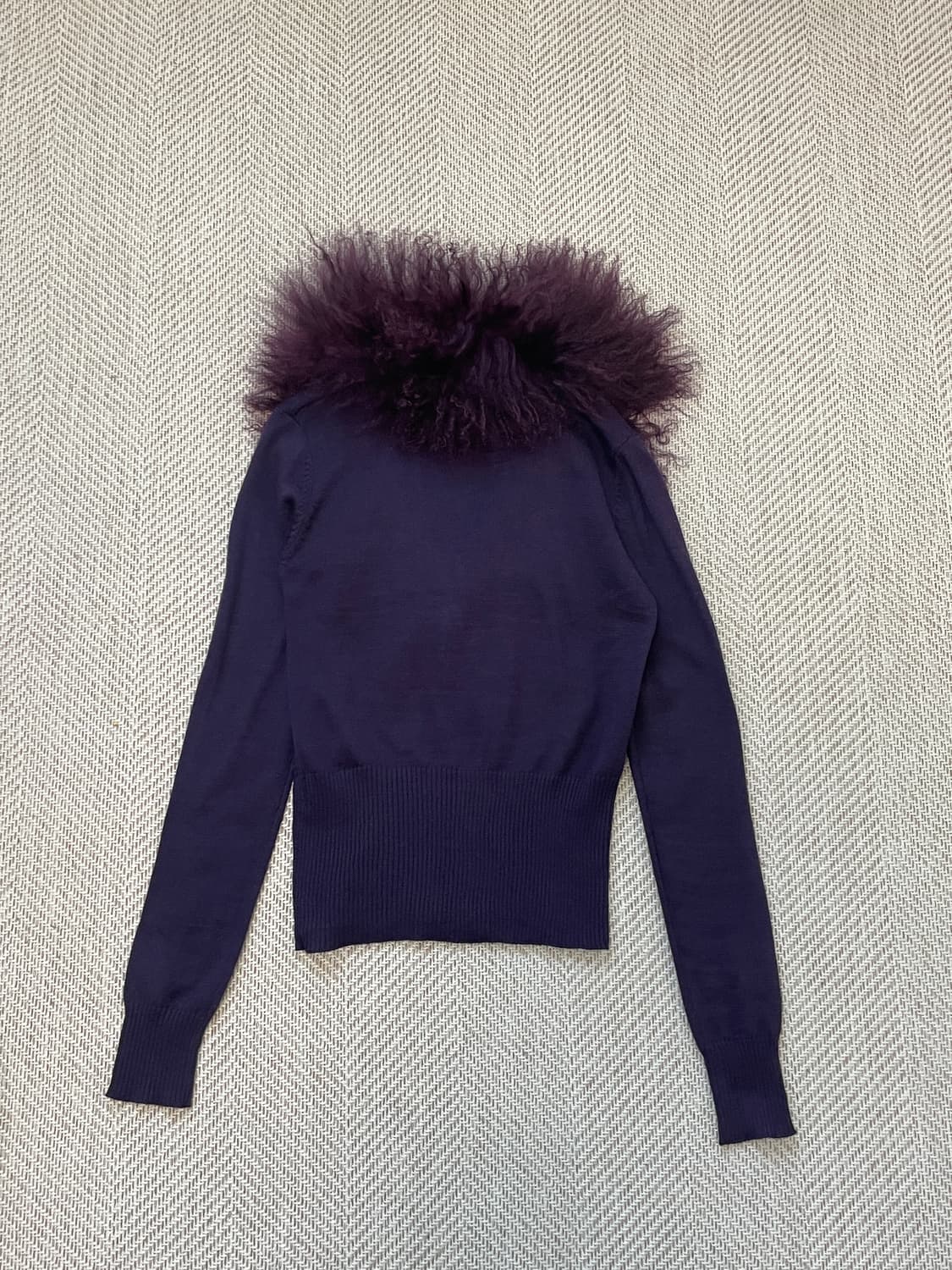 빈티지 티베트 램 퍼트리밍 가디건 J04127 y2k goa 상품이미지8