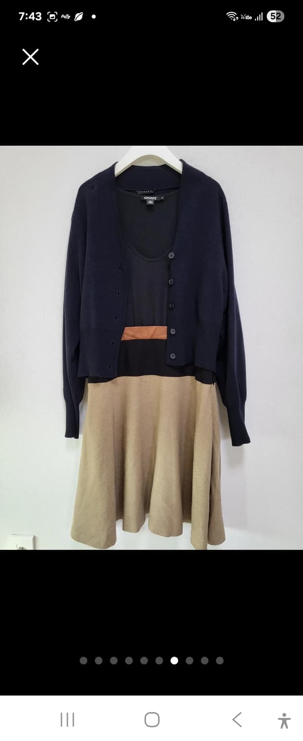 특가!DKNY 도나카렌 리얼가죽+고급린넨+면 배색원피스free 상품이미지7