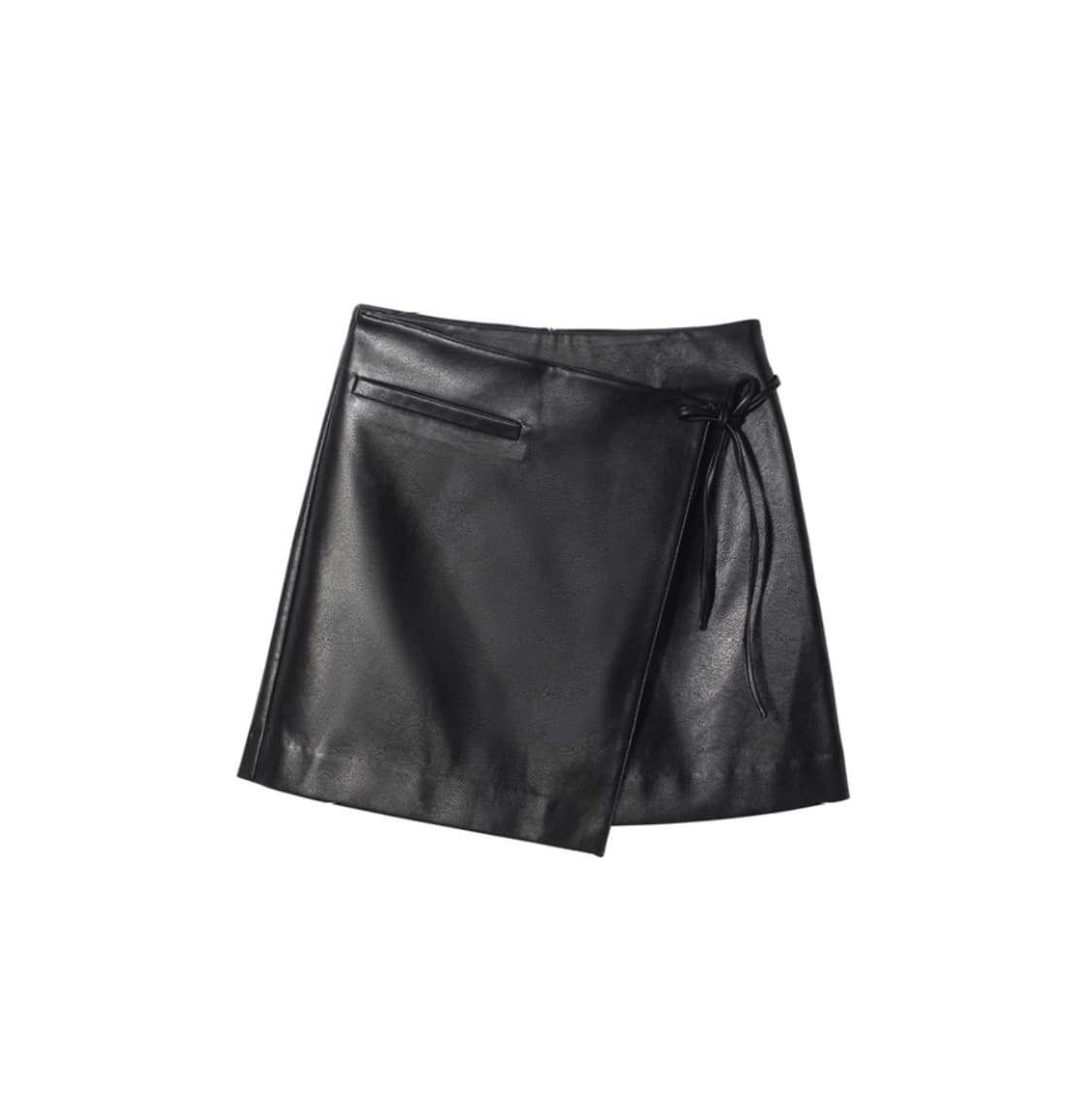오앨 ouel 블랙 레더 가죽 랩 미니 스커트 S 새상품 상품이미지4