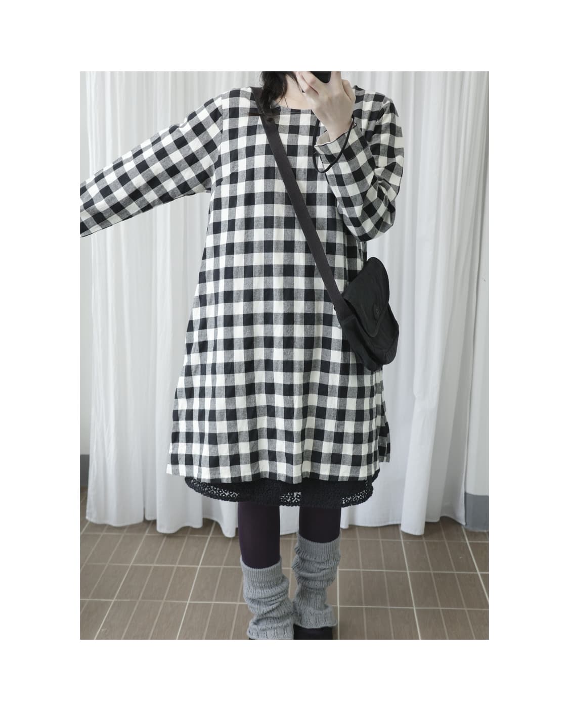 Crosstalk club check one-piece 상품이미지3