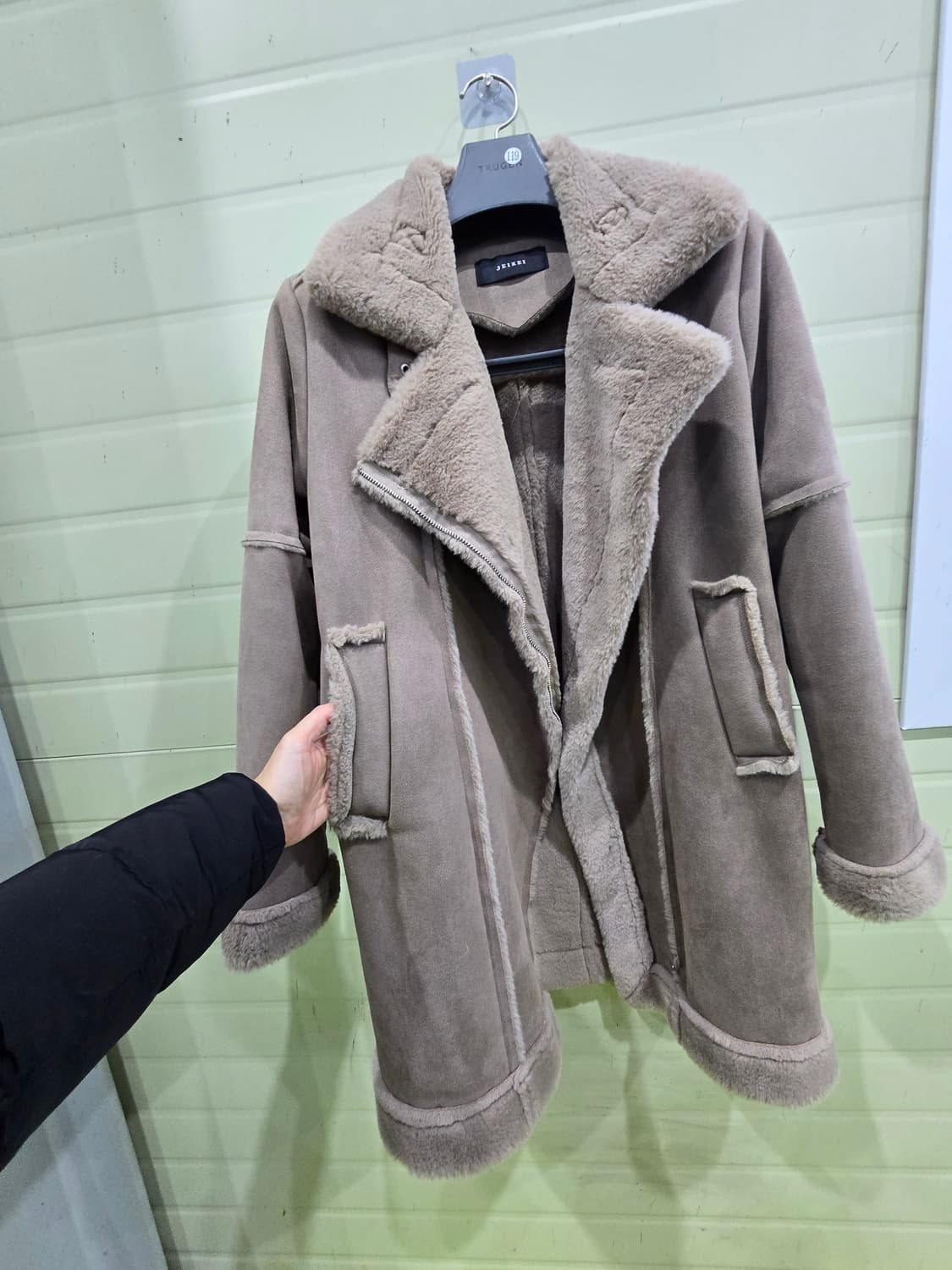 무스탕 코트 베이지 FREE 상품이미지5