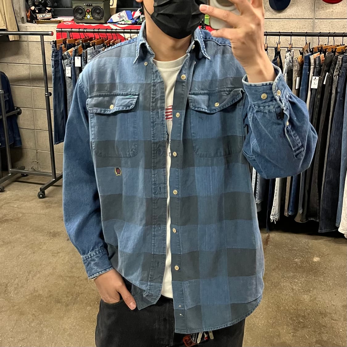 90s 타미힐피거 데님 셔츠 (100-105) 상품이미지1