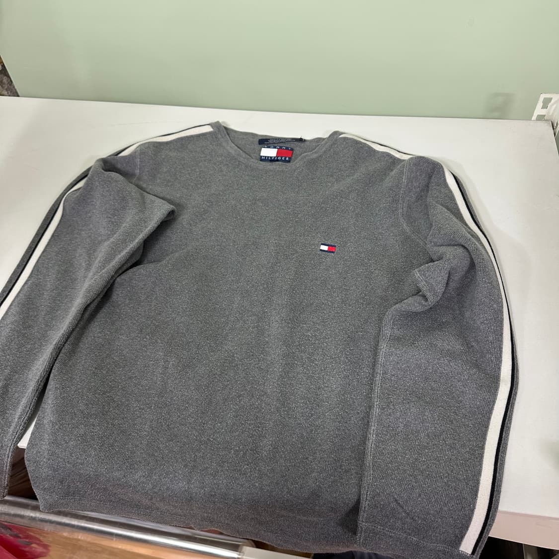 95-100 타미힐피거 그레이 면 니트 상품이미지2