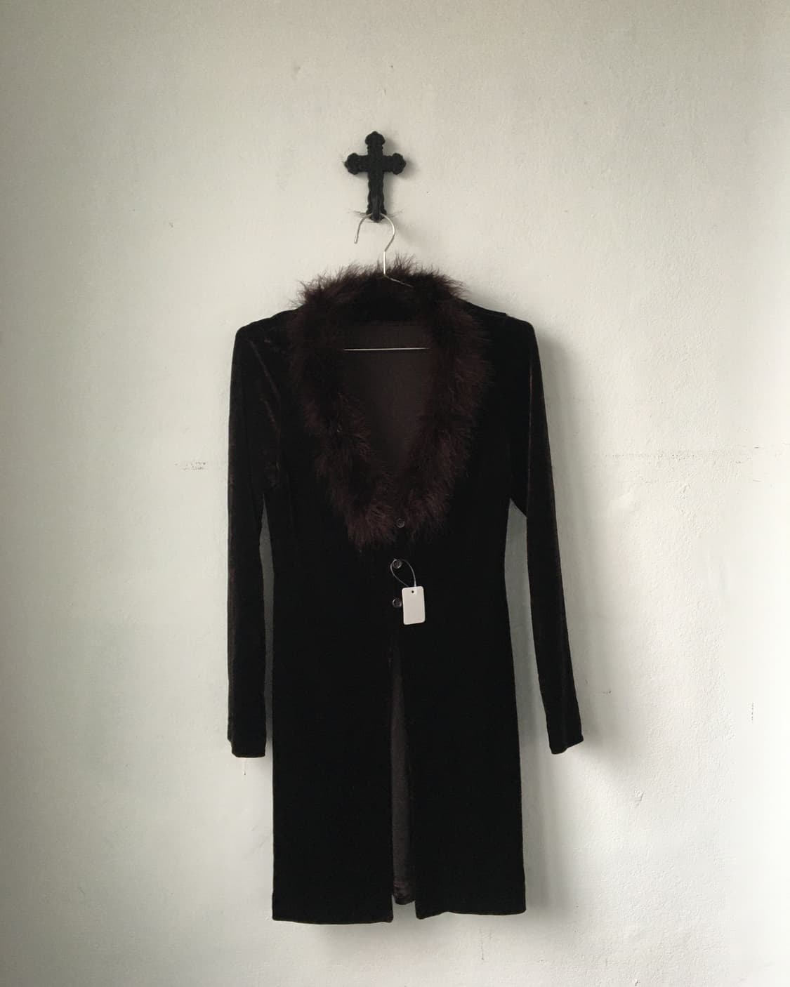 Fur trimming point velvet cardigan 상품이미지2