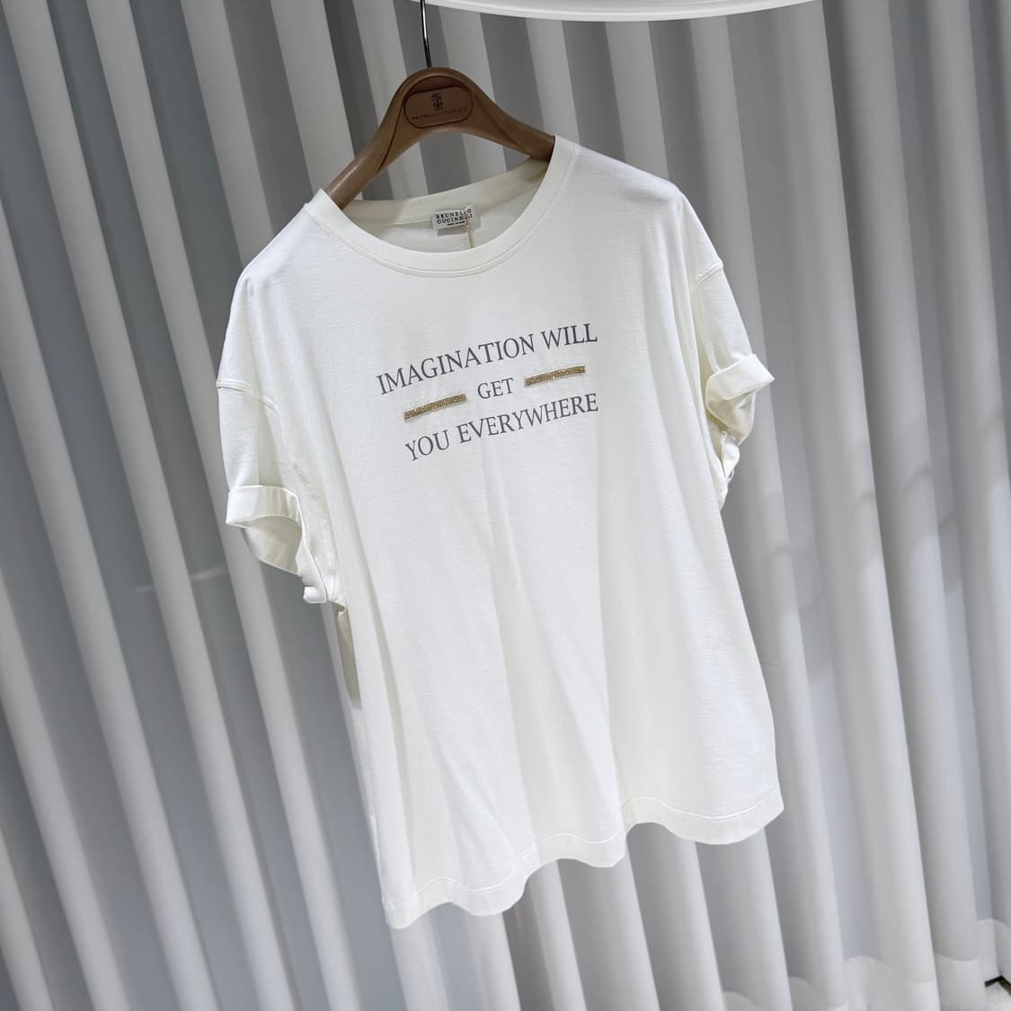 (A+/XL) / 브루넬로쿠치넬리 프린트 화이트 코튼 반팔 티셔츠 상품이미지3