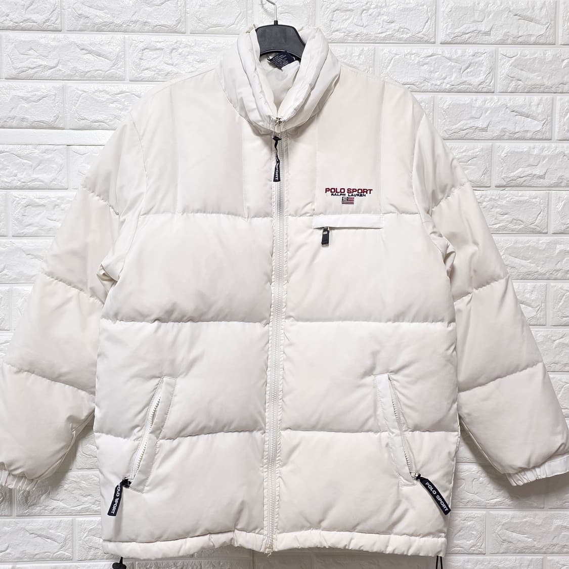 택포// 폴로랄프로엔 화이트 성조기 눕시 패딩 상품이미지1